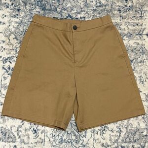 The Kooples Tan Flat Front Cotton Shorts Casual Style